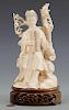 Chinese Carved Figure, Lady w/ Scroll