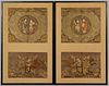 2 Chinese Gilt Embroidered Framed Panels