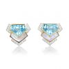 A Pair of Aquamarine, Diamond and Mother of Pearl Earrings