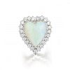 An Opal and Diamond Heart Ring