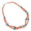 A Coral and Jade Necklace