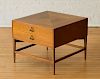 AMERICAN MODERN WALNUT TWO-DRAWER END TABLE