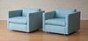 CHARLES PFISTER / KNOLL INTERNATIONAL PAIR OF UPHOLSTERED ARMCHAIRS