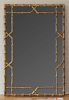 LARGE FAUX BAMBOO GOLD-PAINTED COMPOSITION MIRROR