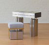 MAISON JENSEN BRASS AND STAINLESS-STEEL VANITY AND STOOL