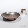 Florence Hollingsworth Silver Candleholder and a Bowl