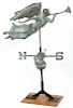 ANGEL W/ TRUMPET IRON AND COPPER WEATHER VANE