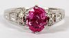 1.50CT NATURAL PINK SAPPHIRE AND DIAMOND RING