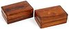 CHINESE HAND CARVED HUANGHUALI WOOD BOXES PAIR