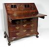 NEW ENGLAND CHIPPENDALE MAHOGANY DESK