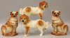 (on 4) PAIR OF ENGLISH STAFFORDSHIRE SEATED RUBY SPANIELS