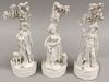 (on 3) A COLLECTION OF 18TH C. ENGLISH BISQUE FIGURINES
