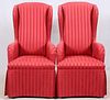 WING BACK HOST AND HOSTESS CHAIRS RED