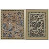 Two Chinese Late Qing Silk Embroidered Panels