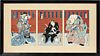 KUNISADA JAPANESE TRIPTYCH WOODBLOCK PRINT IMAGE EACH SECTION: