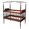Federal Walnut Child's Canopy Bed