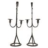 Pair Wrought Iron Candle Holders