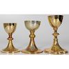 Gilt Brass and Sterling Chalices