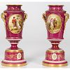 Royal Vienna Hand-Painted Urns