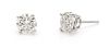 A Pair of White Gold and Diamond Stud Earrings, 1.20 dwts.