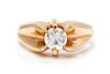 A 14 Karat Yellow Gold and Diamond Solitaire Ring, 4.50 dwts.