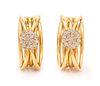 A Pair of 18 Karat Yellow Gold and Diamond Earclips, 9.50 dwts.