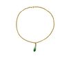 High Karat Gold Green Stone Pendant Necklace