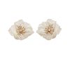 18K Gold Diamond Crystal Flower Earrings