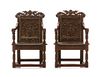 A Pair of Jacobean Style Resin Armchairs, Height 3 1/2 inches.