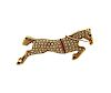 14K Gold Pearl Red Stone Enamel Horse Brooch Pin