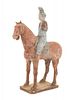 A Painted Pottery Equestrian Figure