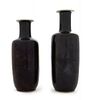 Two Black Glazed Porcelain Vases
