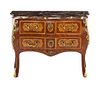 A Louis XV Style Gilt Metal Mounted Commode, Height 2 7/8 x width 4 x depth 1 7/8 inches.