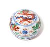 A Wucai Porcelain Covered Seal Box