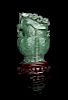 A Carved Spinach Jade Covered Vase Height of the vessel 7 inches.