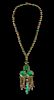 A Jadeite and Yellow Gold Mounted Necklace