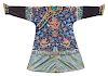 A Chinese Embroidered Silk Dragon Robe Height collar to hem 53 1/2 inches.