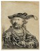 Rembrandt van Rijn, (Dutch, 1606-1669), Self Portrait in a Velvet Cap and Plume, 1638