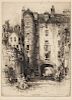 Hedley Fitton, (British, 1859-1929), St John Street, Canongate together with an etching by Ernest S. Lumsden (British, 1883-1