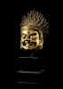 A Sino-Tibetan Gilt Bronze Head of Bodhisattva Mahakala