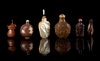 Six Snuff Bottles Height of tallest 3 3/4 inches.