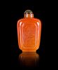 An Amber Snuff Bottle Height 3 1/2 inches.