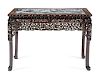 A Chinese Export Marble Inset and Mother-of-Pearl Inlaid Rosewood Table