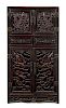 A Carved Hardwood Cabinet Height 28 x width 15 x depth 7 3/4 inches.