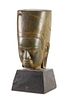 A Khmer Polished Sandstone Head of a Deity Height 17 inches.