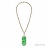 Art Deco Jade and Diamond Pendant Necklace, Wordley, Allsopp & Bliss