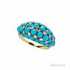 18kt Gold, Turquoise, and Diamond Dome Ring