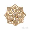 18kt Gold and Diamond Snowflake Brooch