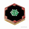 Art Deco 18kt Gold, Enamel, and Jade Compact