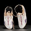 Sioux Beaded Hide Moccasins, From a Western American Museum
